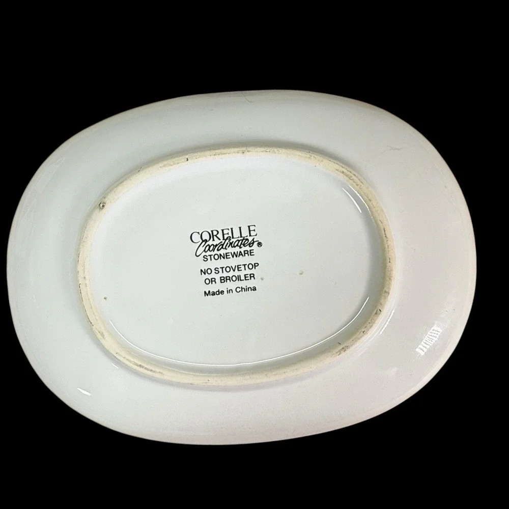 Corning Corelle Coordinates Callaway Ivy Swirl Gravy Boat &‎ Underplate 2 Pc Set